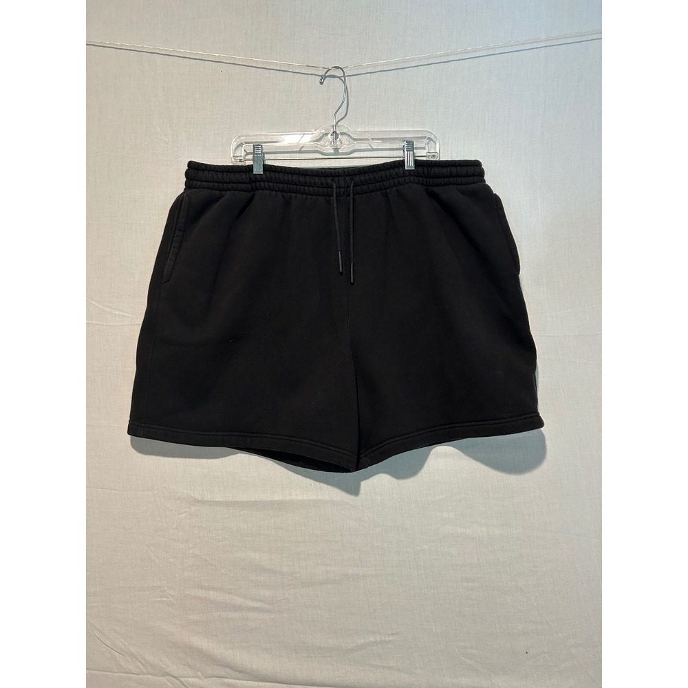 LCKR Mens Fleece Sweat Shorts Black Relaxed Fit Drawstring XXXL 2432